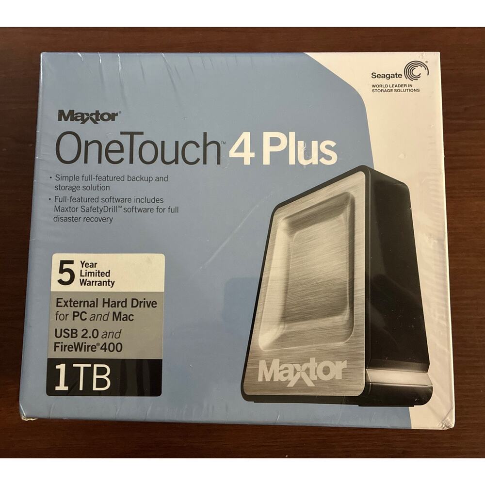 Maxtor One Touch 4 Plus External Hard Drive 1000 GB 1 TB STM310004OTA3E5-RK NEW